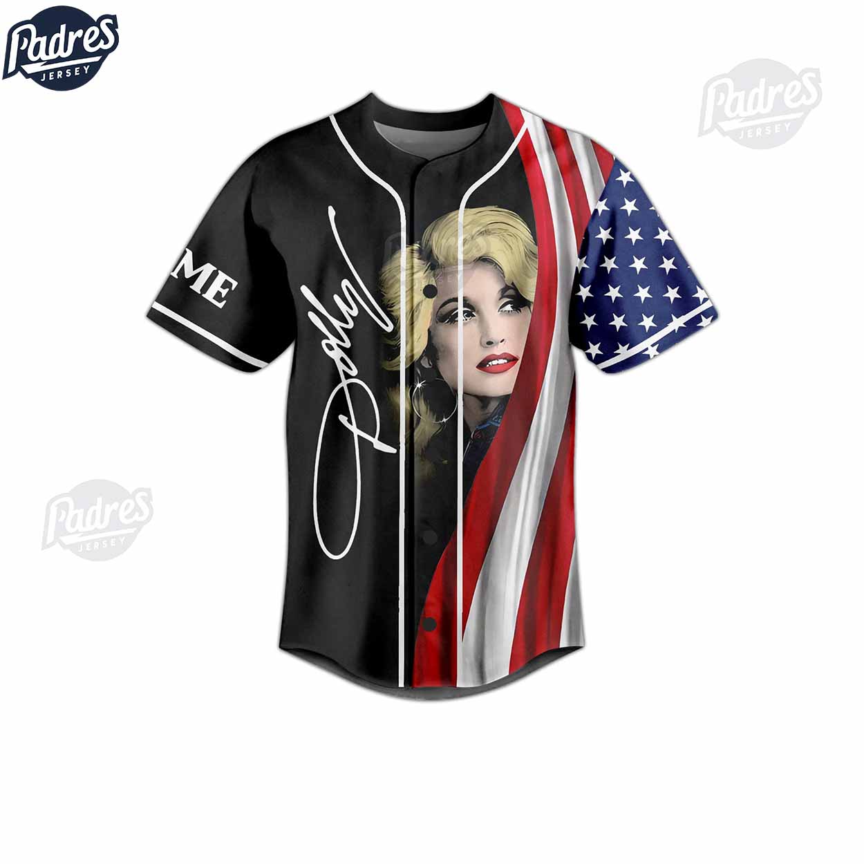 4th Of July Dolly Parton Make Country Music Great Again Custom Baseball Jersey - Padres Jersey Oasis: Elevate Your Baseball Style Game