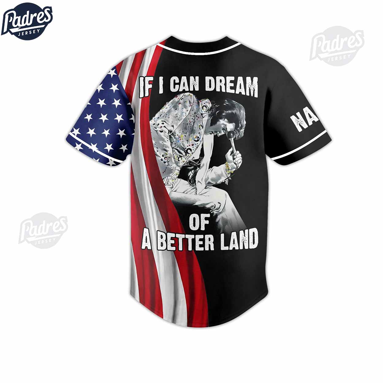 4th Of July Elvis Presley Custom Baseball Jersey - Padres Jersey Oasis: Elevate Your Baseball Style Game