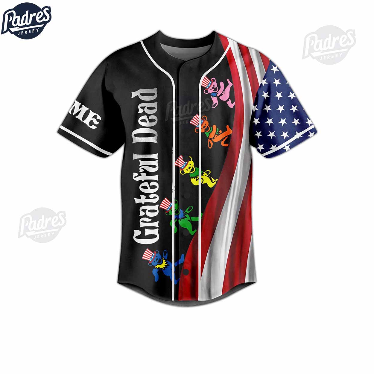 4th Of July Grateful Dead Wave That Flag Custom Baseball Jersey - Padres Jersey Oasis: Elevate Your Baseball Style Game