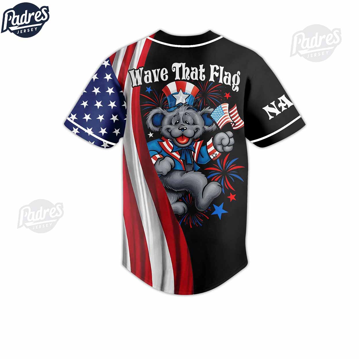 4th Of July Grateful Dead Wave That Flag Custom Baseball Jersey - Padres Jersey Oasis: Elevate Your Baseball Style Game