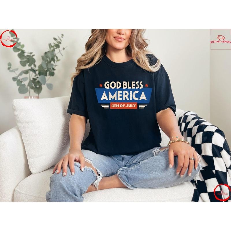 4th Of July Shirt God Bless America Shirt Patriotic Shirt Independence Day Gift Red White Blue Shirt American Shirt...