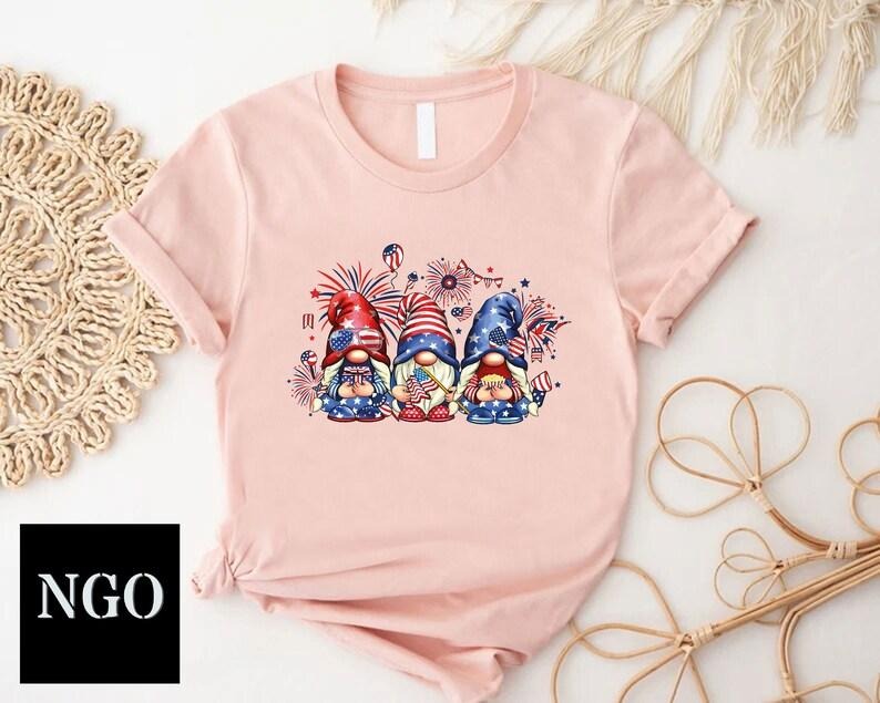 4th of July Gnomes Shirt, 4th of July Gift, Patriotic Gnome Shirt, Independence Day Tshirt, Memorial Day T shirt, Funny...