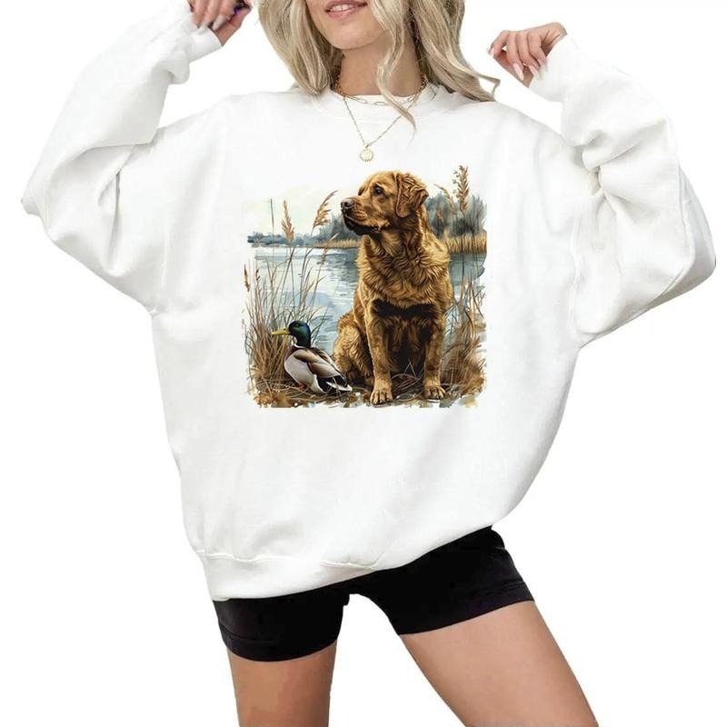 4th of July Hunting Dog Lake Wetland Duck T-shirt Unisex Hoodie Sweatshirts Retro and National Hunting Day | CiraTrend.com