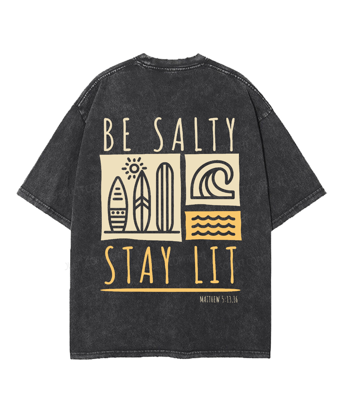 Be Salty Stay Lit Double Sided Unisex Washed Christian T-shirt Hoodie, Sweatshirt | CiraTrend.com (Image 3)