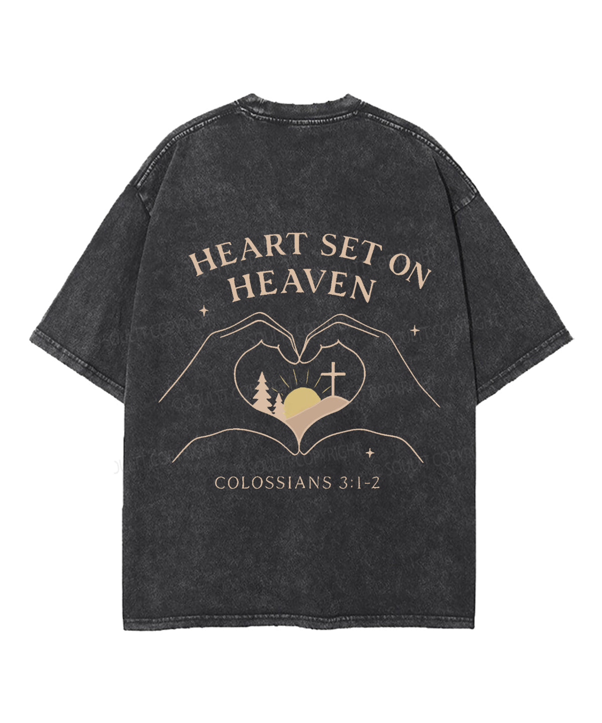HEART SET HEAVEN Double Sided Washed Christian T-Shirts, Hoodie, Sweatshirt