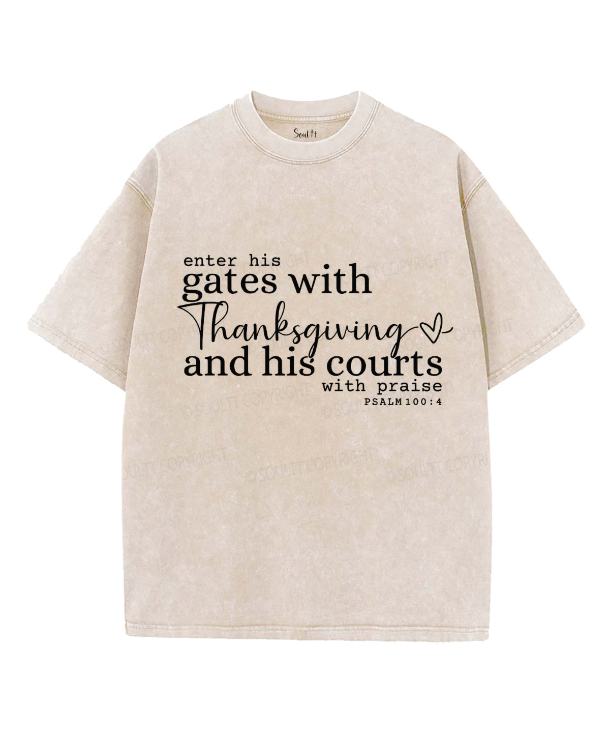 Enter His Gates Unisex Washed Christian T-shirt Hoodie, Sweatshirt | CiraTrend.com (Image 4)
