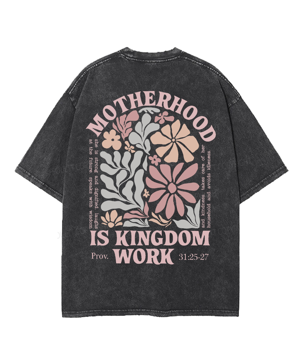 Motherhood Is Kingdom Work Double Sided Unisex Washed Christian T-shirt Style004 Hoodie, Sweatshirt | CiraTrend.com (Image 5)