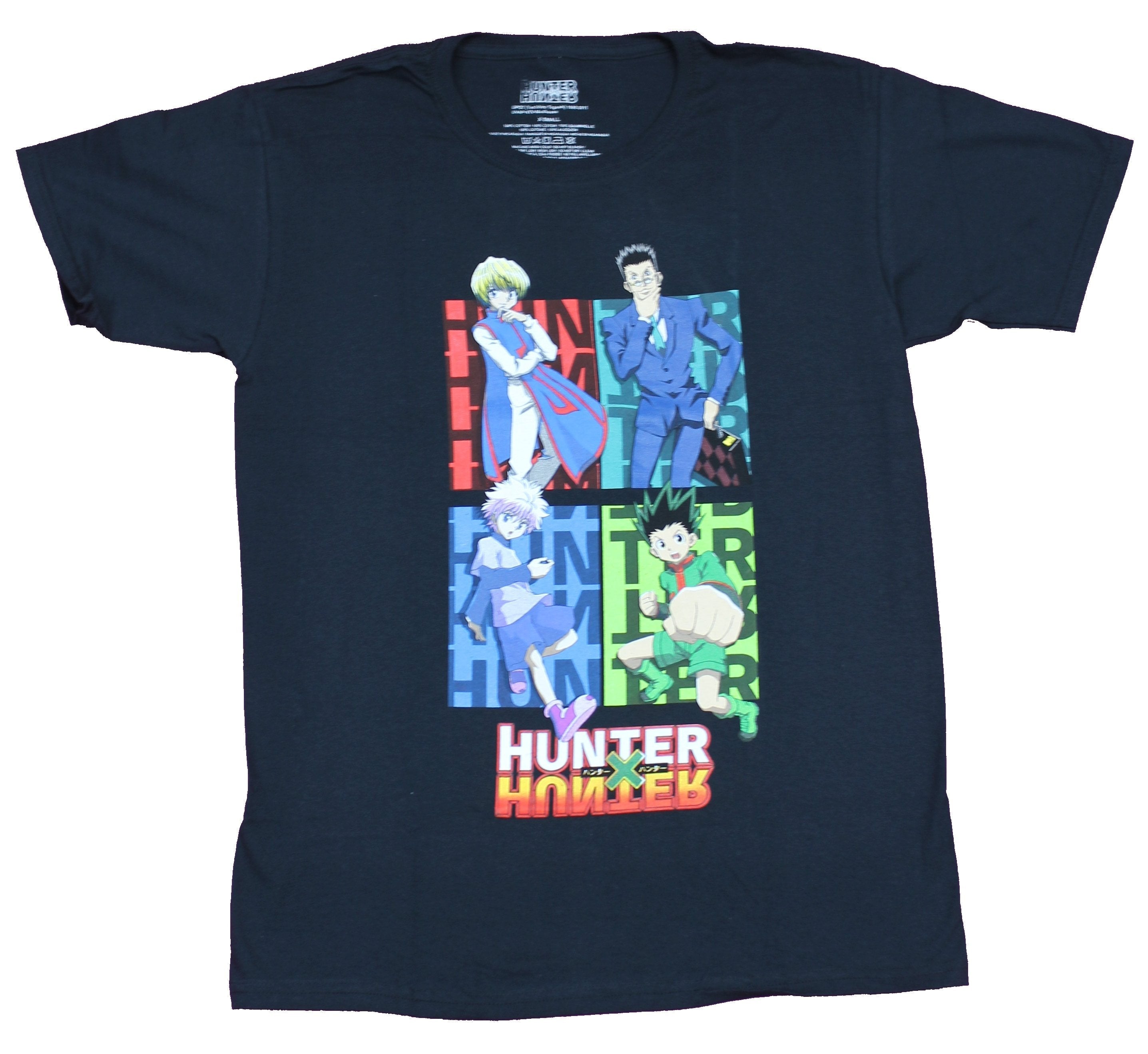 Hunter X Hunter Mens T-Shirt - 4 Character Primary Colored Boxes Hoodie, Sweatshirt | CiraTrend.com