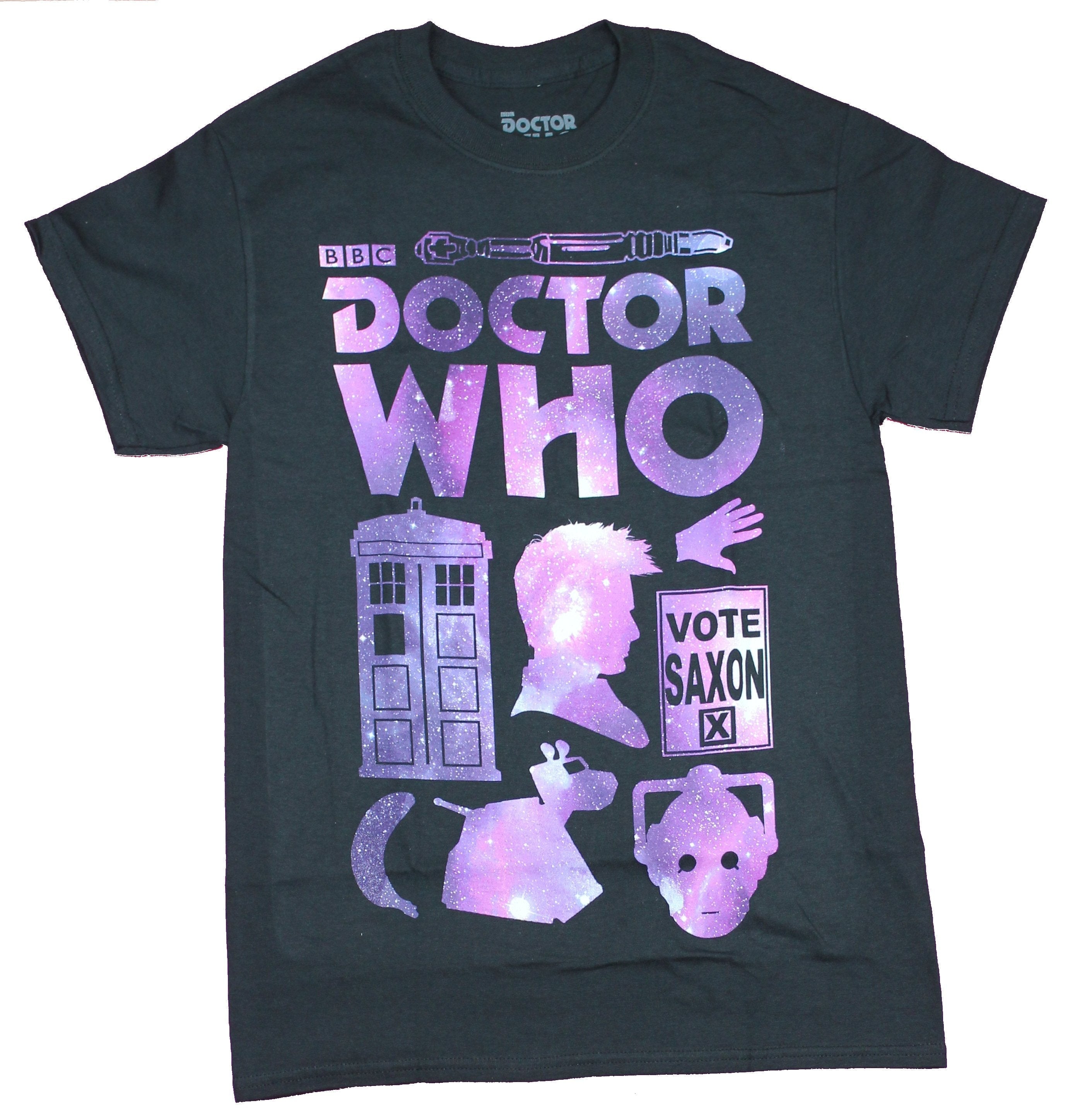 Doctor Who Mens  T-Shirt - Purple Spacey Collage of 10th Doctor Hoodie, Sweatshirt | CiraTrend.com