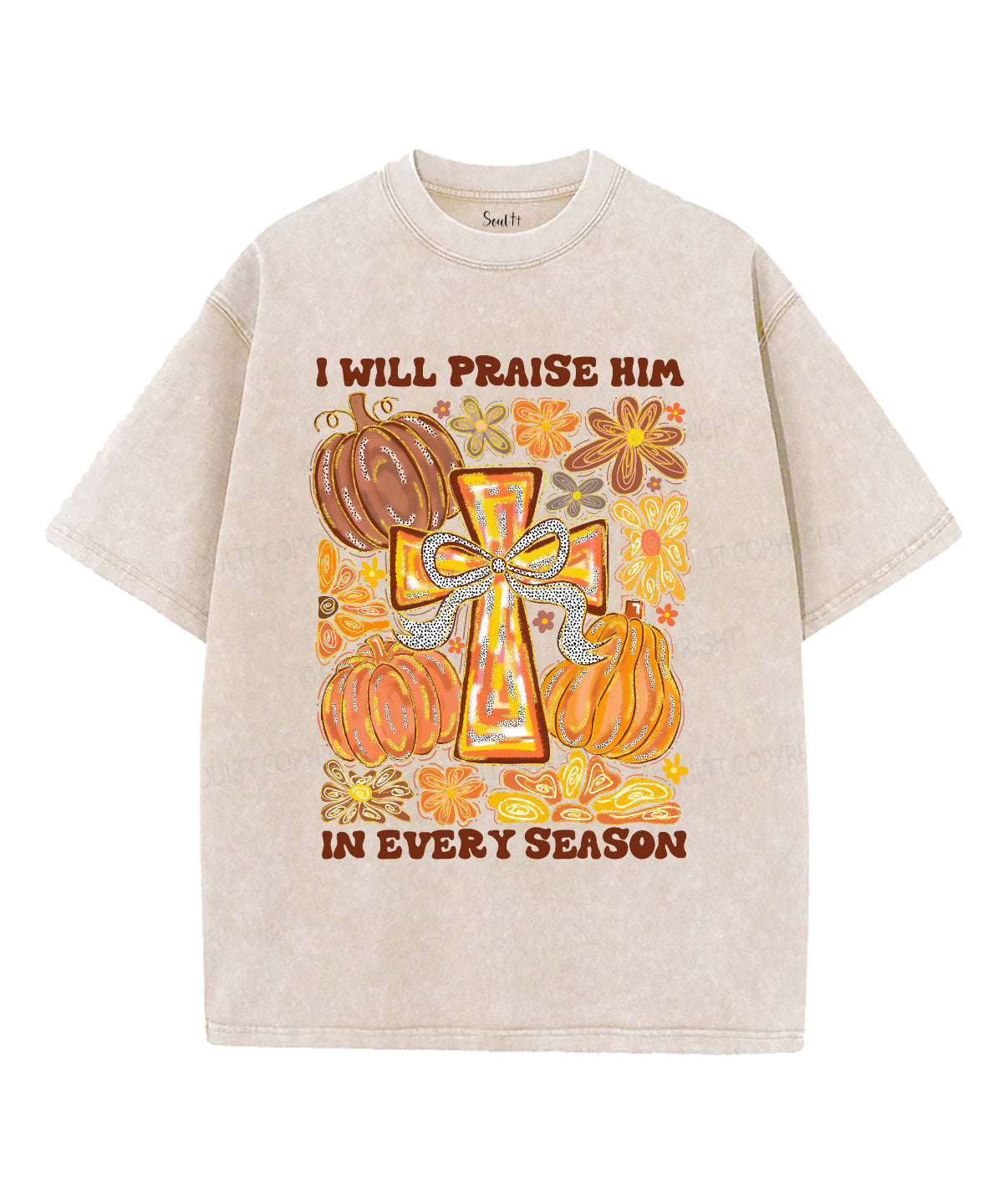 I Will Praise Him Unisex Washed Christian T-shirt Style001 Hoodie, Sweatshirt | CiraTrend.com (Image 1)