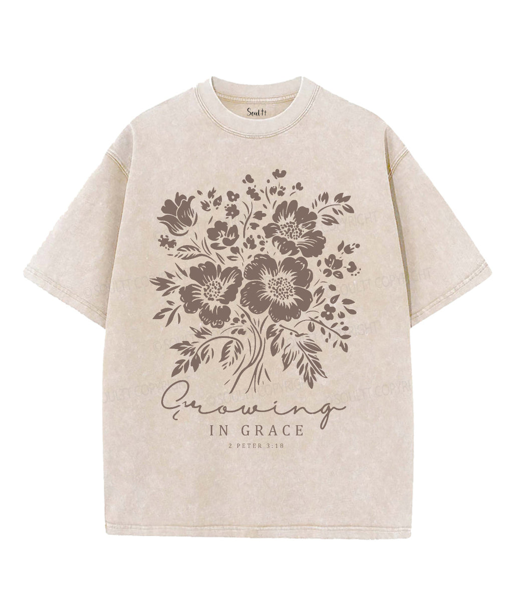 Growing In Grace Washed Christian T-shirt Hoodie, Sweatshirt | CiraTrend.com (Image 1)