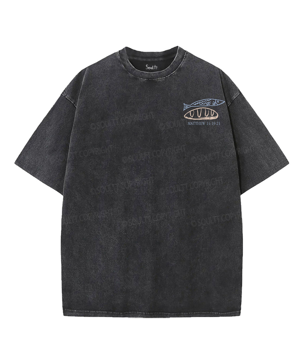 Jesus Feeds 5000 Double Sided Washed Christian T-Shirts, Hoodie, Sweatshirt