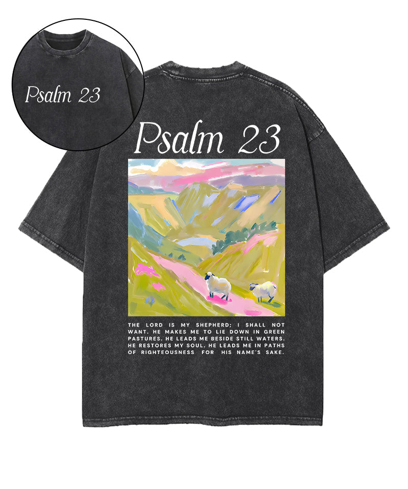 The Lord Is My Shepherd Double Sided Unisex Washed Christian T-shirt Style002 Hoodie, Sweatshirt | CiraTrend.com (Image 1)