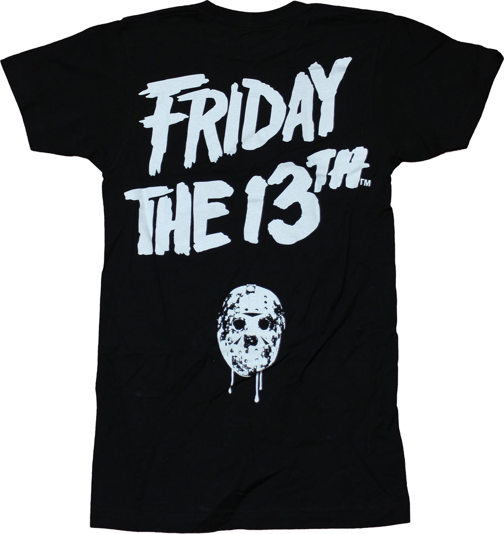 Friday the 13th Mens T-Shirt - Giant Jason Mask Front Logo Back Hoodie, Sweatshirt | CiraTrend.com (Image 2)