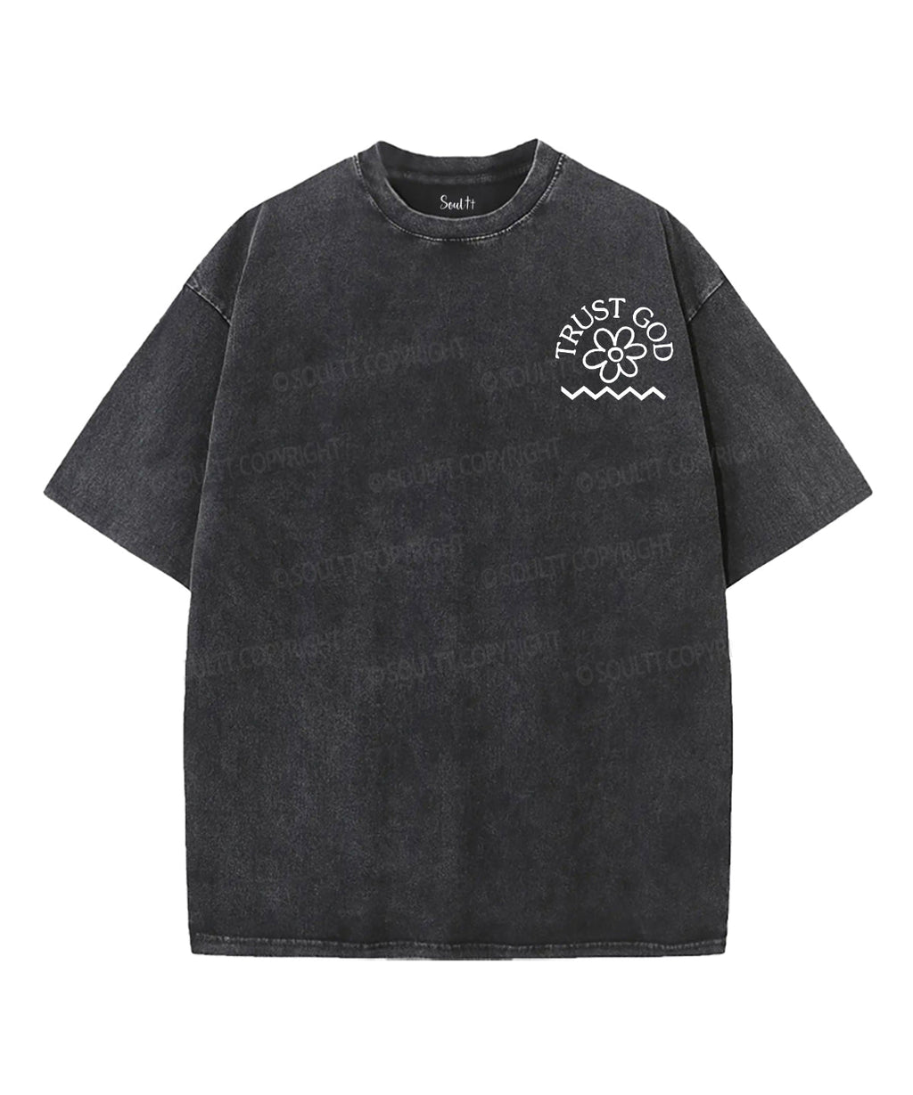 We All Trust God Double Sided Unisex Washed Christian T-shirt Hoodie, Sweatshirt | CiraTrend.com (Image 2)