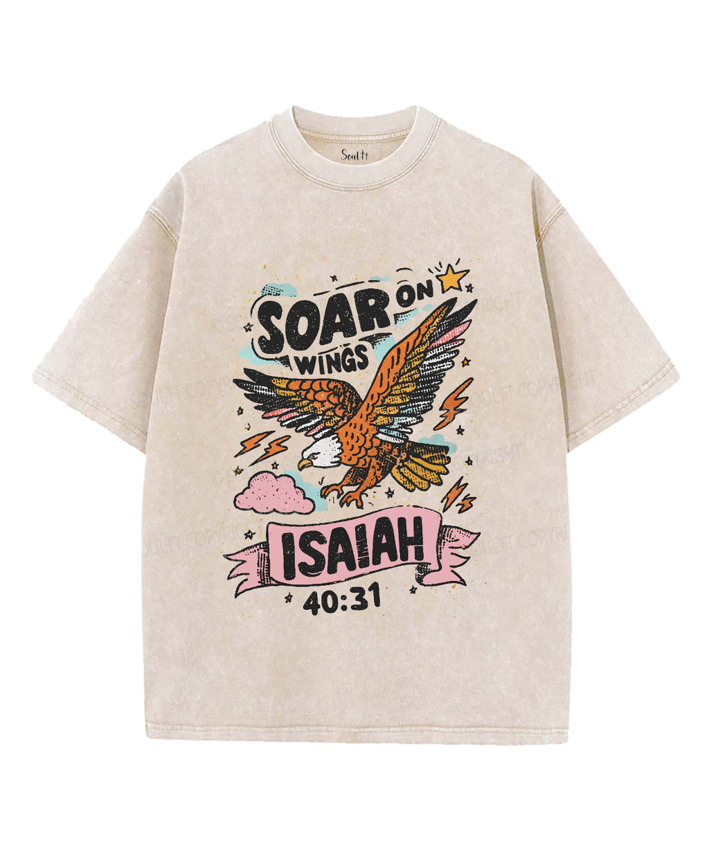 Soar on Wings Unisex Washed Christian T-shirt Hoodie, Sweatshirt | CiraTrend.com (Image 2)