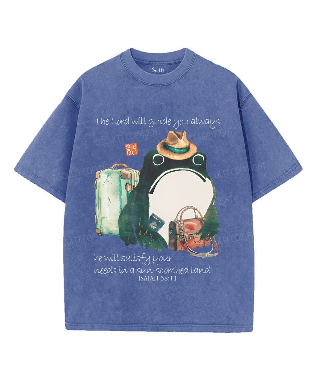The Lord Will Guide You Always Unisex Washed Christian T-shirt Hoodie, Sweatshirt | CiraTrend.com (Image 3)