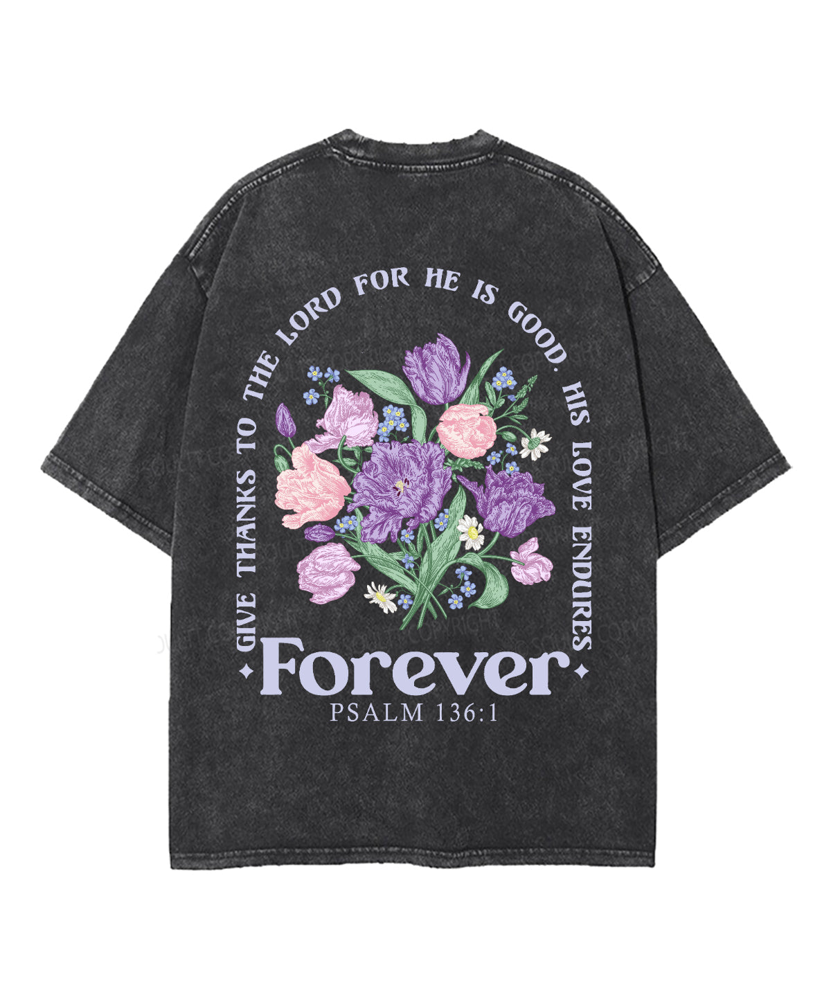 His Love Endures Forever Double Sided Unisex Washed Christian T-shirt Style001 Hoodie, Sweatshirt | CiraTrend.com (Image 3)