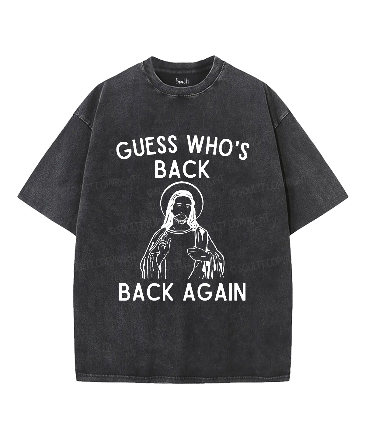 Guess Who's Back Unisex Washed Christian T-shirt Hoodie, Sweatshirt | CiraTrend.com (Image 2)