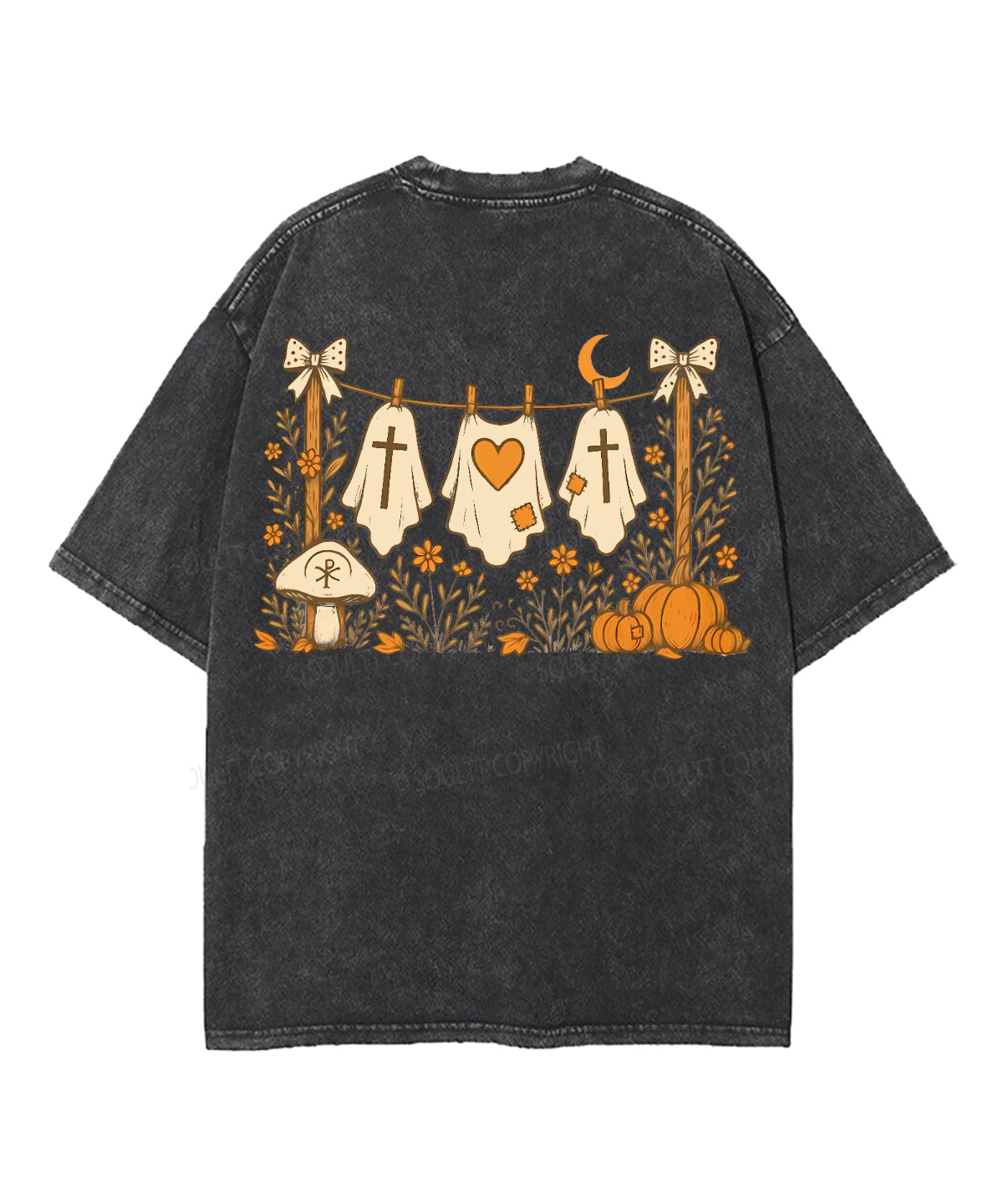 Halloween Ghost Double Sided Unisex Washed Christian T-shirt Hoodie, Sweatshirt | CiraTrend.com (Image 4)