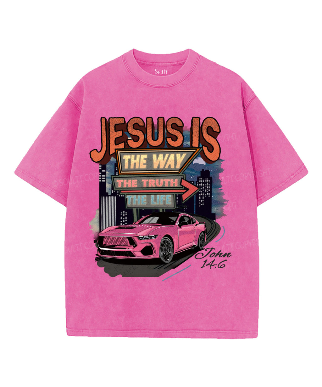 Jesus Is Way Truth Life Washed Christian T-Shirts, Hoodie, Sweatshirt