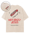 Hot Dogs Jesus Double Sided Washed Christian T-Shirts, Hoodie, Sweatshirt