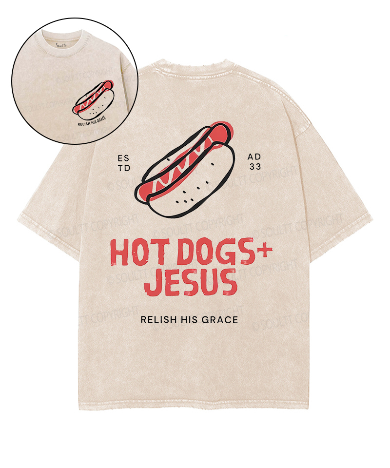 Hot Dogs Jesus Double Sided Washed Christian T-Shirts, Hoodie, Sweatshirt