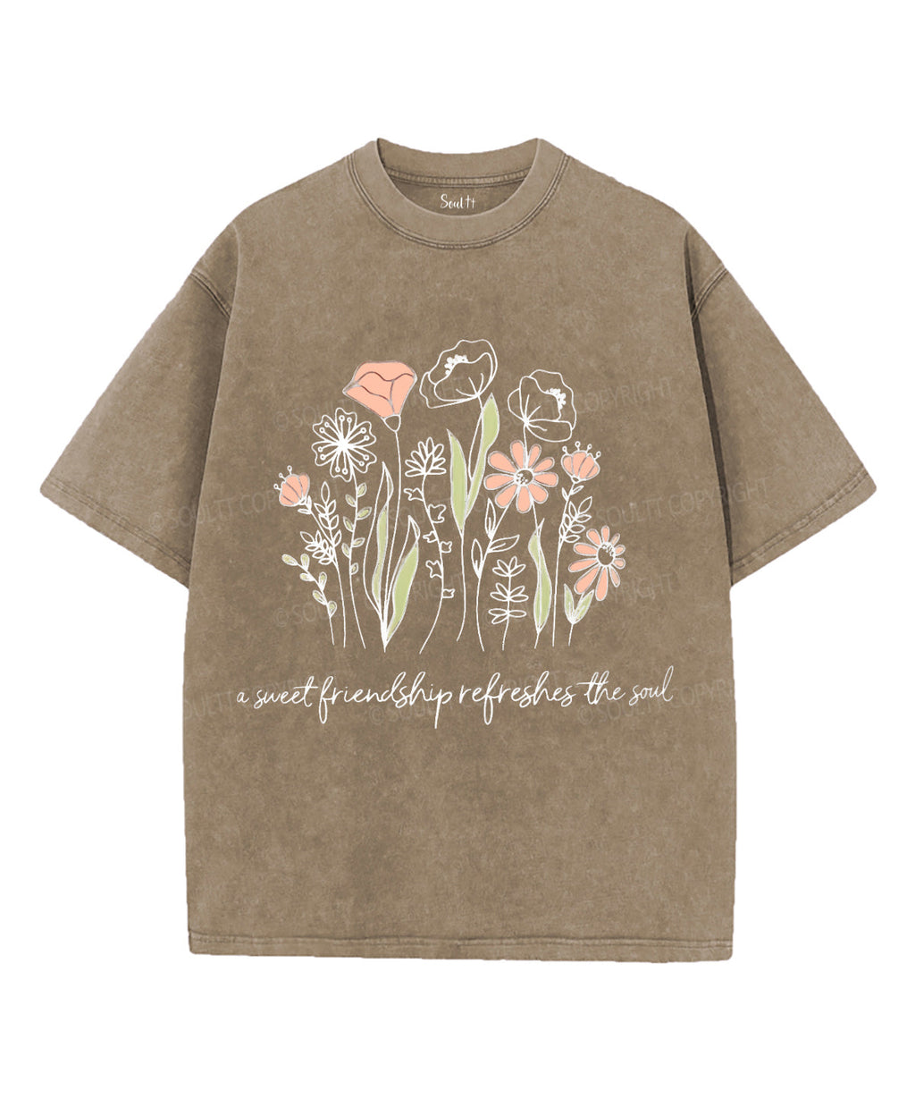 A Sweet Friendship Refreshes The Soul Unisex Washed Christian T-shirt Hoodie, Sweatshirt | CiraTrend.com (Image 5)