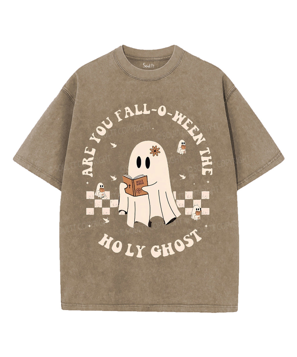 Halloween Holy Ghost Unisex Washed Christian T-shirt Style002 Hoodie, Sweatshirt | CiraTrend.com (Image 1)