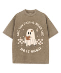 Halloween Holy Ghost Unisex Washed Christian T-shirt Style002 Hoodie, Sweatshirt | CiraTrend.com (Image 1)