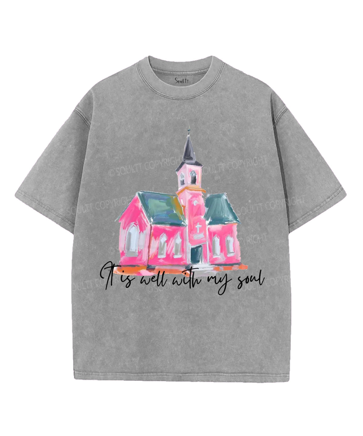 It Is Well With My Soul Unisex Washed Christian T-shirt Style009 Hoodie, Sweatshirt | CiraTrend.com (Image 3)