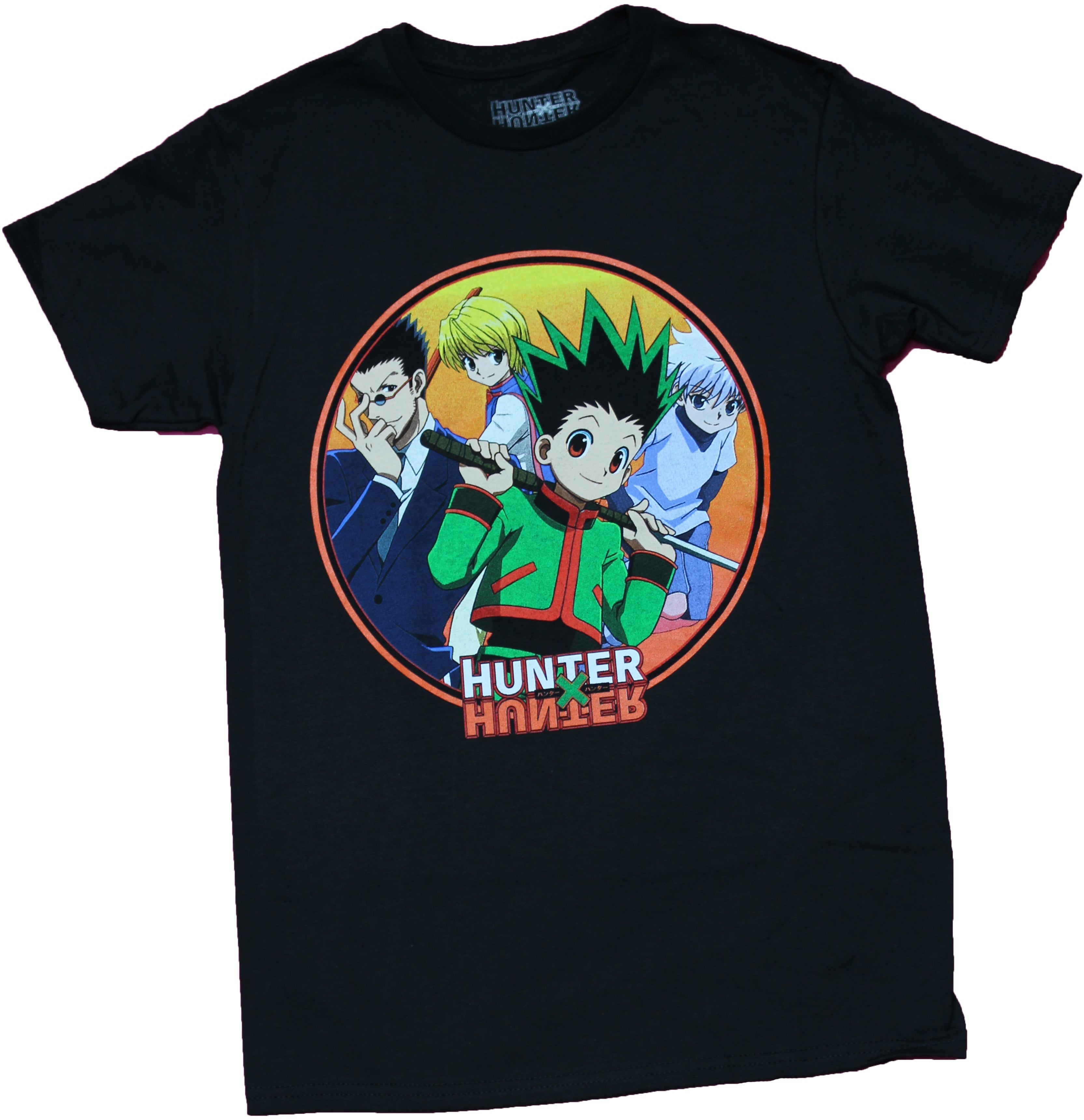 Hunter X Hunter Mens T-Shirt - Group in Sun Circle Over Logo Hoodie, Sweatshirt | CiraTrend.com