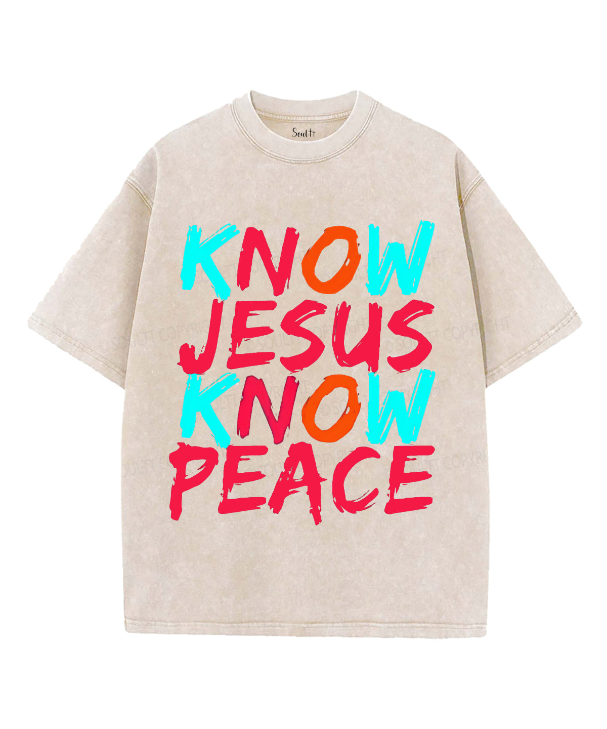Know Jesus Know Peace Unisex Washed Christian T-shirt Hoodie, Sweatshirt | CiraTrend.com (Image 3)