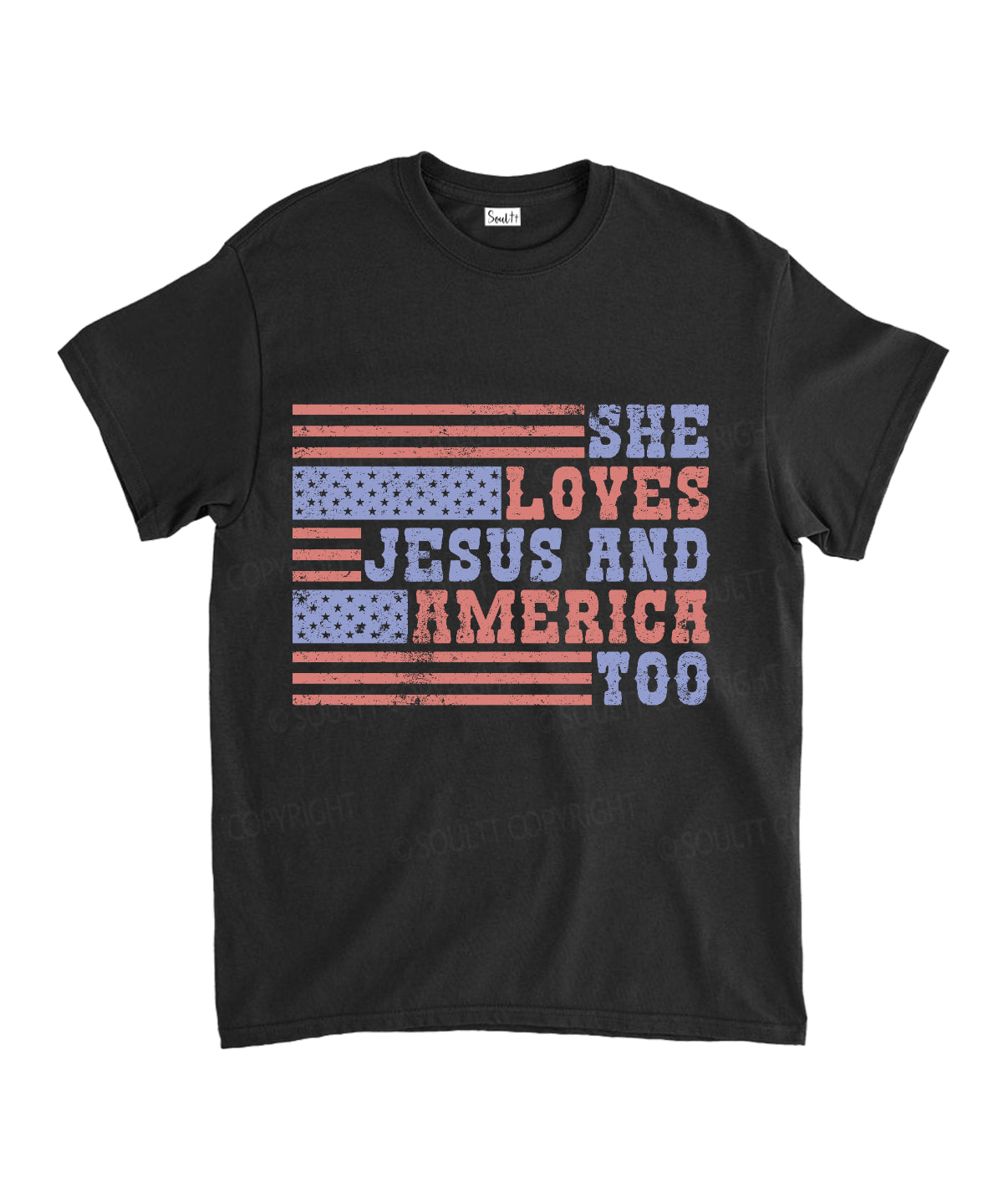 She Loves Jesus And America Unisex Cotton Christian T-Shirt Style001 Hoodie, Sweatshirt | CiraTrend.com (Image 2)