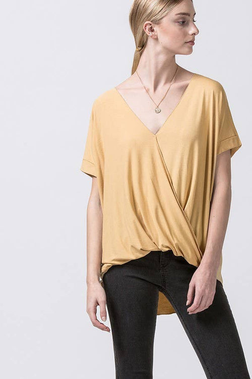 0826 Surplice Front Tunic with Roll Up Sleeve SI-12034
