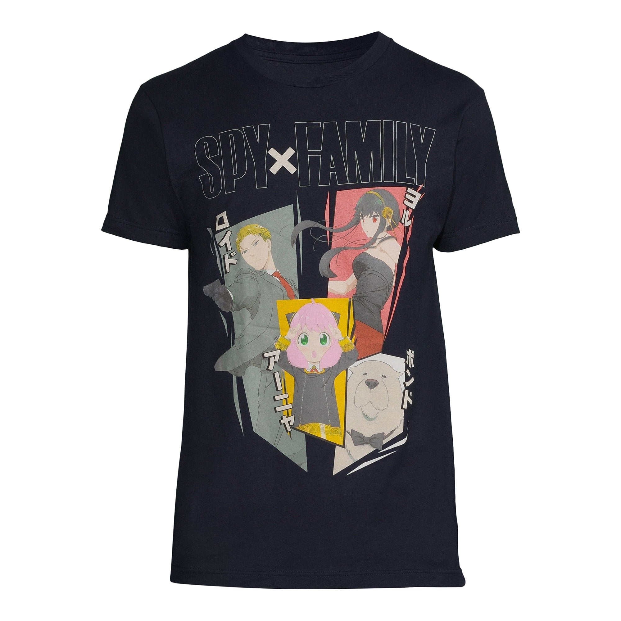 Spy Family Mens T-Shirt - 4 Character Panel Under Name Hoodie, Sweatshirt | CiraTrend.com