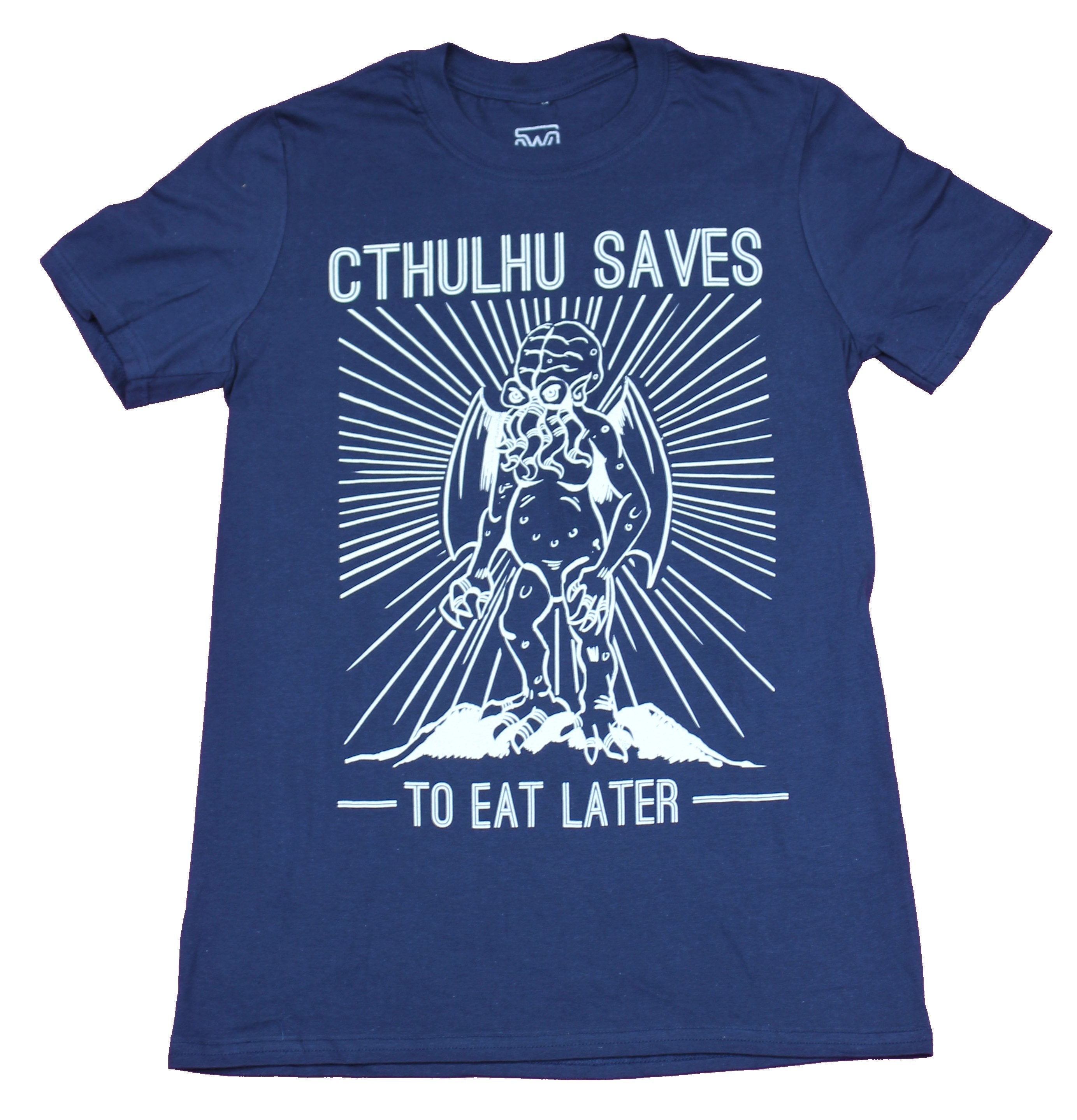 Cthulhu Mens T-Shirt - Cthulhu Saves to Eat Later Beaming Image Hoodie, Sweatshirt | CiraTrend.com