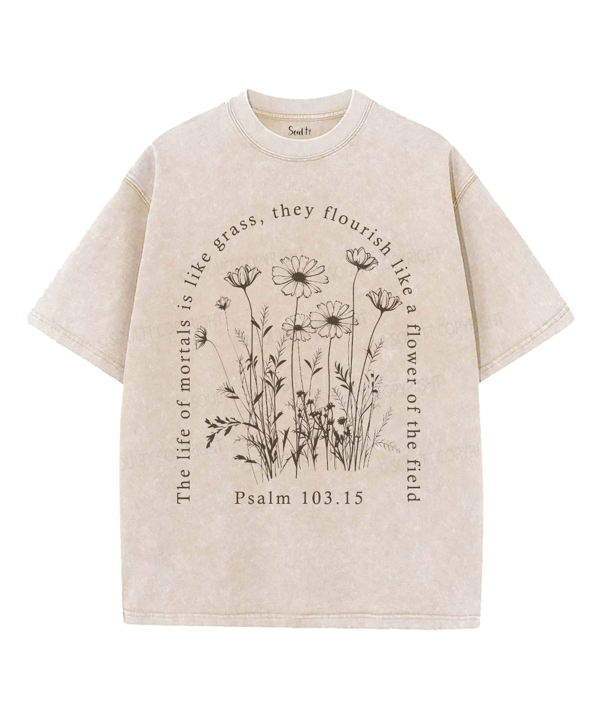 The Life Of Mortals Is Like Grass Unisex Washed Christian T-shirt Hoodie, Sweatshirt | CiraTrend.com (Image 2)