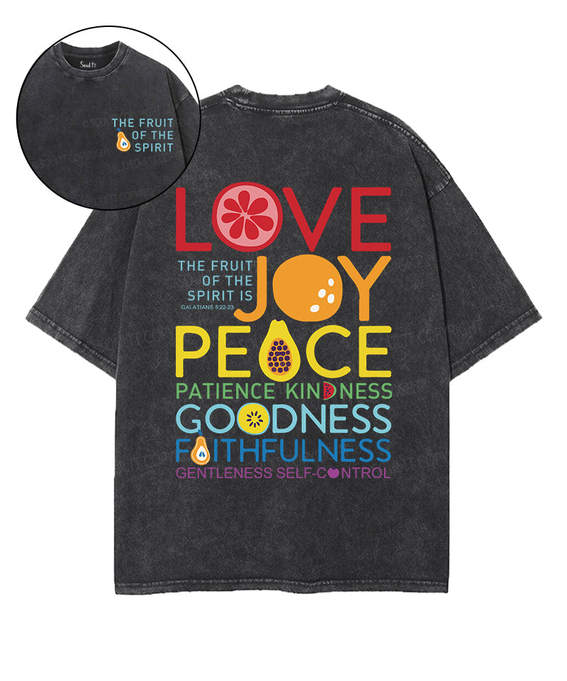 The Fruit Of The Spirit Double Sided Washed Christian T-shirt Hoodie, Sweatshirt | CiraTrend.com (Image 1)