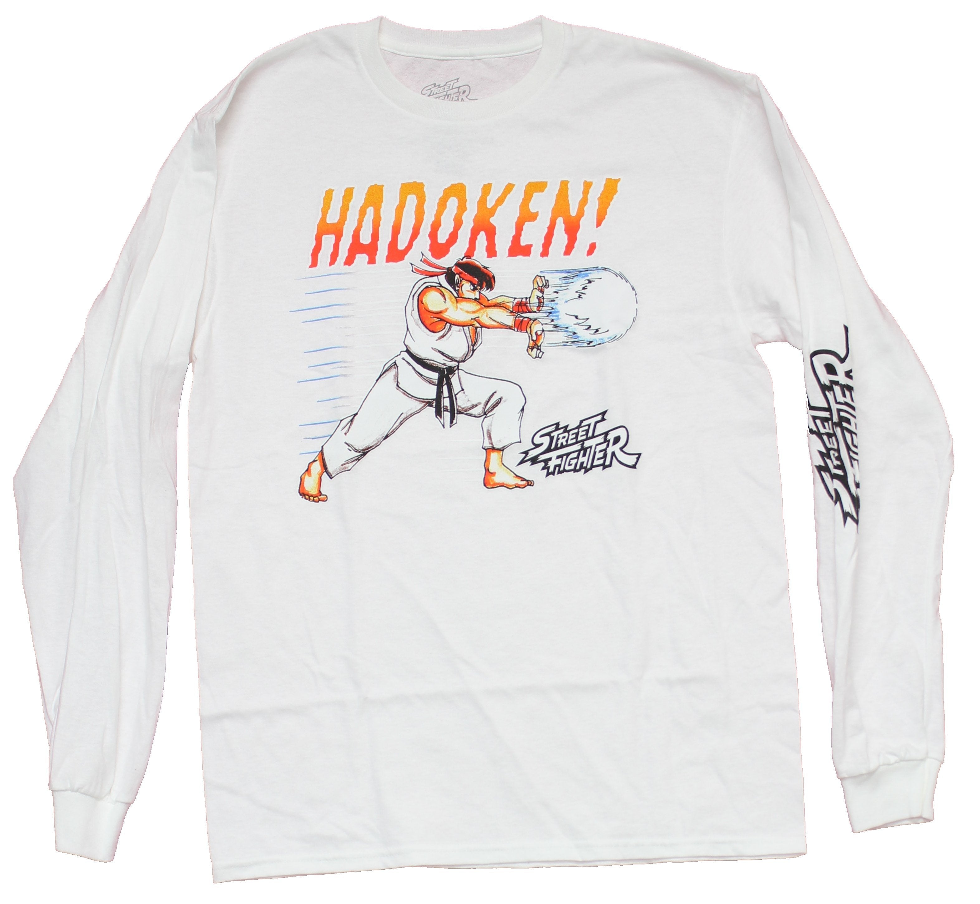 Street Fighter  Mens Long Sleeve T-Shirt - Hadoken Ryu Power Throw Hoodie, Sweatshirt | CiraTrend.com