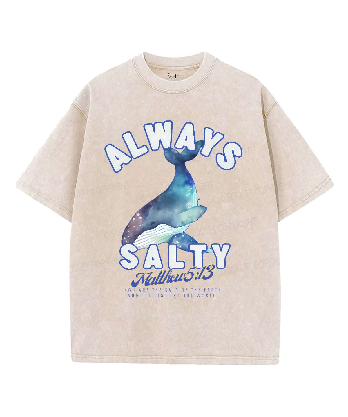 Always Salty Unisex Washed Christian T-shirt Hoodie, Sweatshirt | CiraTrend.com (Image 4)