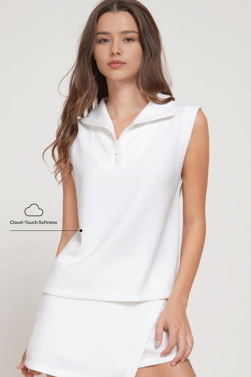 1119 Sleeveless High Neck Soft Scuba Top SI-29087