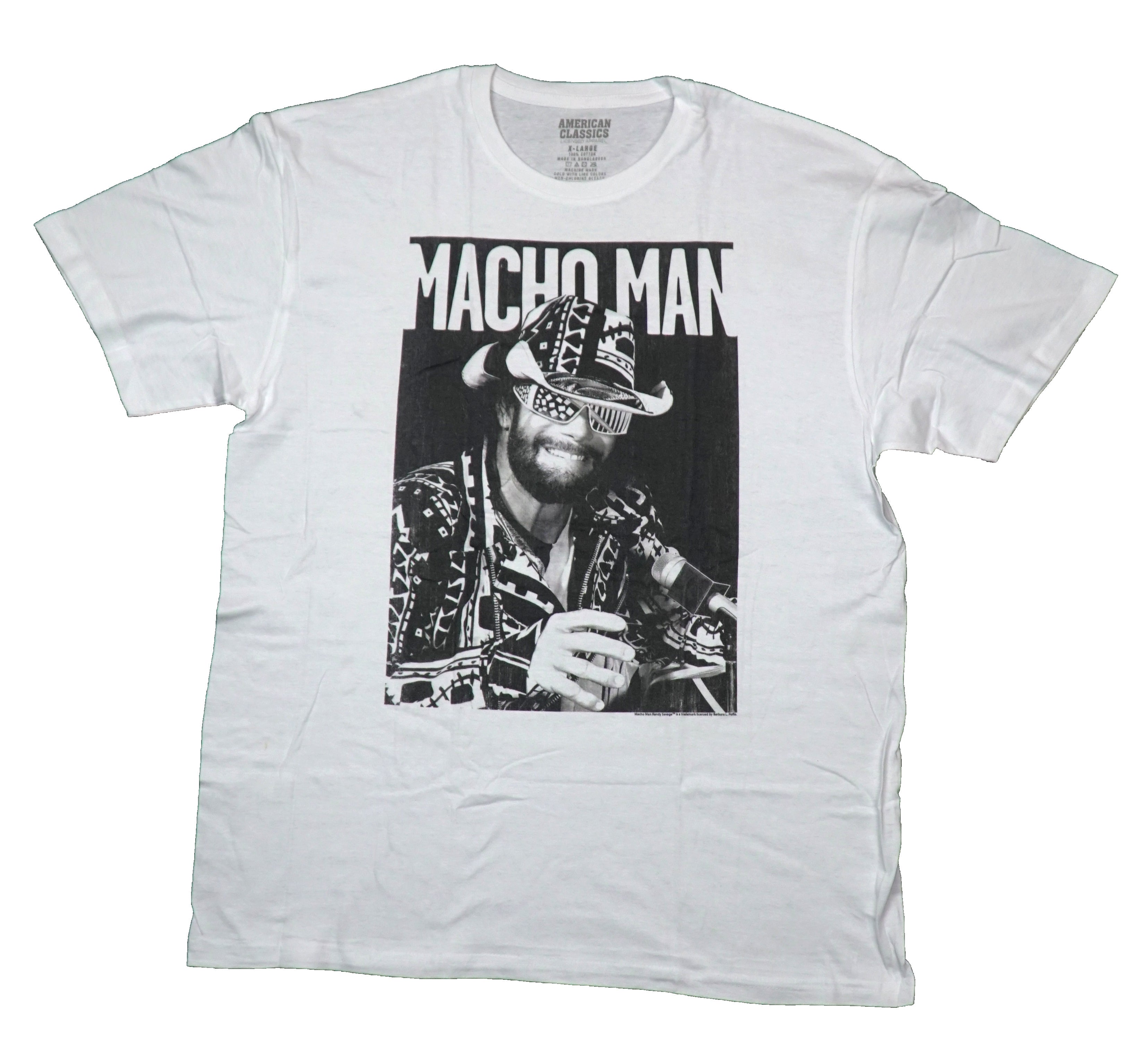 Macho Man Mens T-Shirt - Smiling Macho Man Photo Box Under Name Hoodie, Sweatshirt | CiraTrend.com