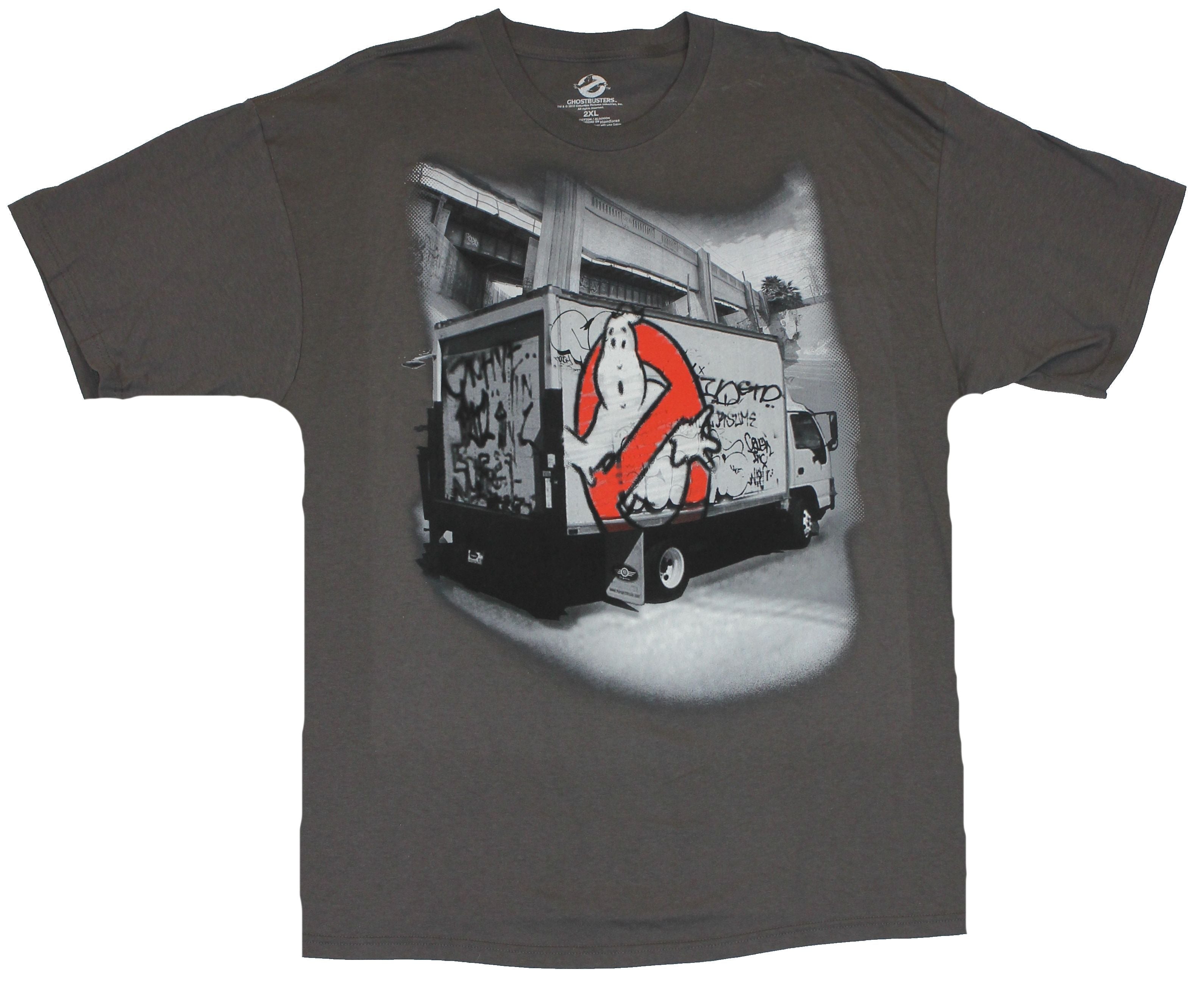 Ghostbusters Mens T-Shirt - Graffiti Covered No Ghost Logo Truck Image Hoodie, Sweatshirt | CiraTrend.com