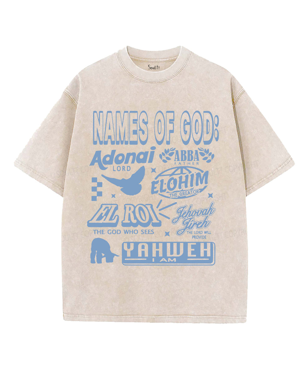 Names Of God Unisex Washed Christian T-shirt Hoodie, Sweatshirt | CiraTrend.com (Image 1)