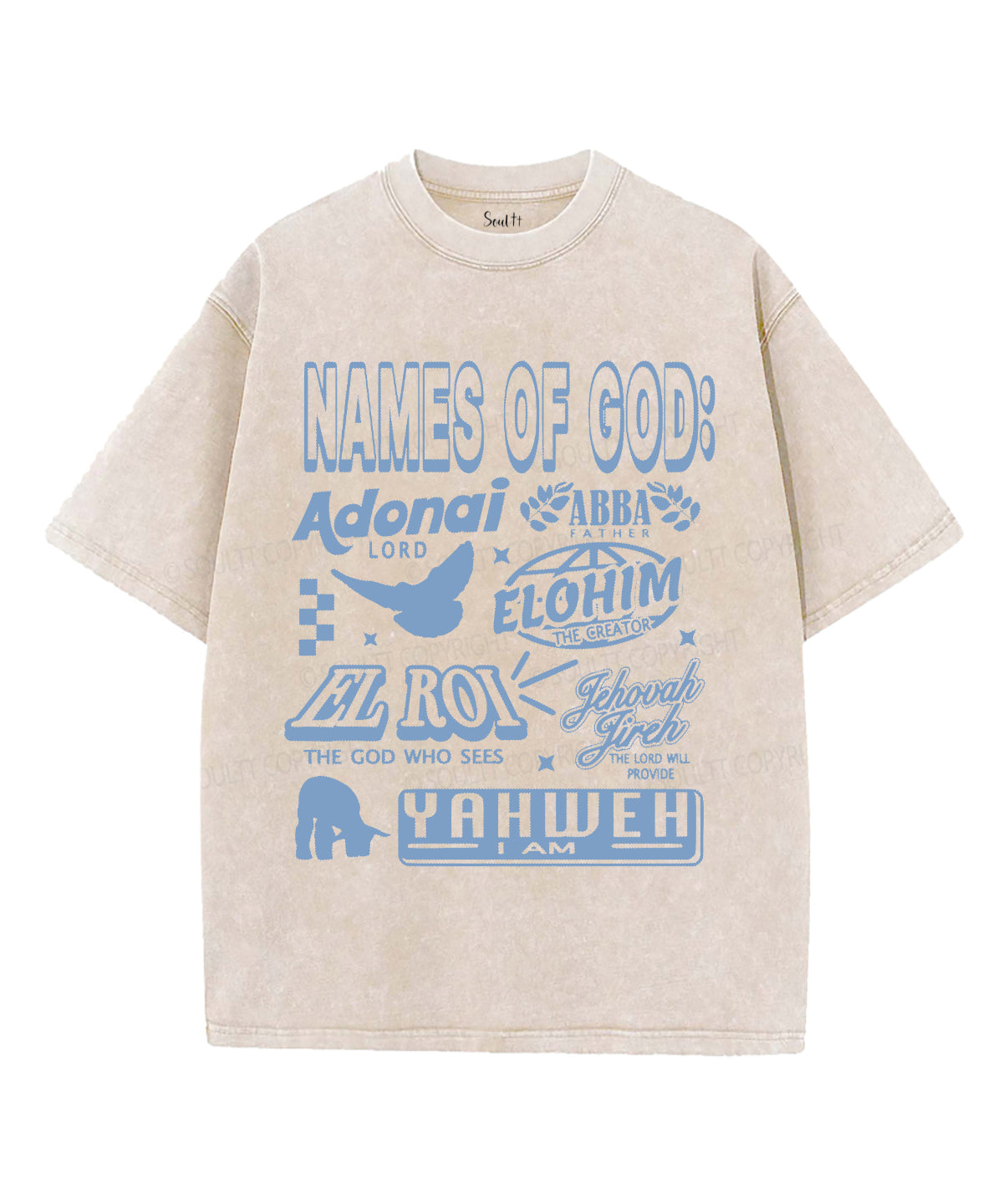 Names Of God Unisex Washed Christian T-shirt Hoodie, Sweatshirt | CiraTrend.com (Image 1)