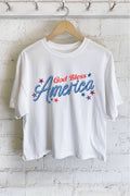 God Bless America Graphic Long Crop Top