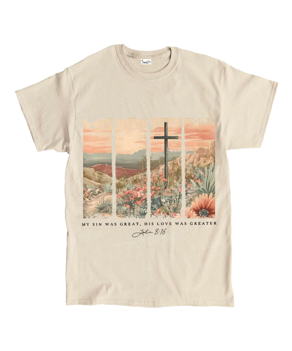 His Love Was Greater Unisex Cotton Christian T-Shirt Hoodie, Sweatshirt | CiraTrend.com (Image 4)