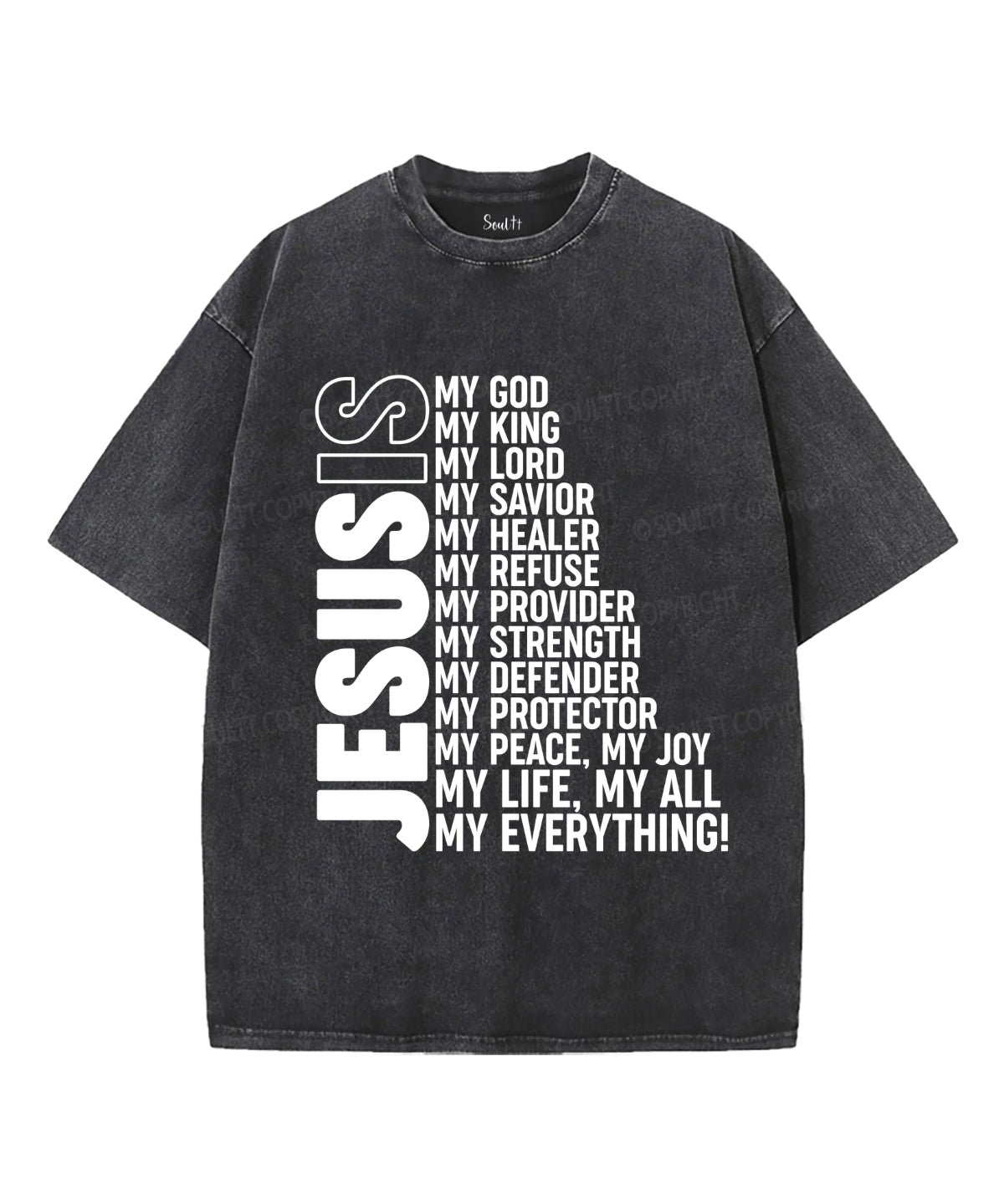 Jesus Is My Everything Washed Christian T-shirt Hoodie, Sweatshirt | CiraTrend.com (Image 1)