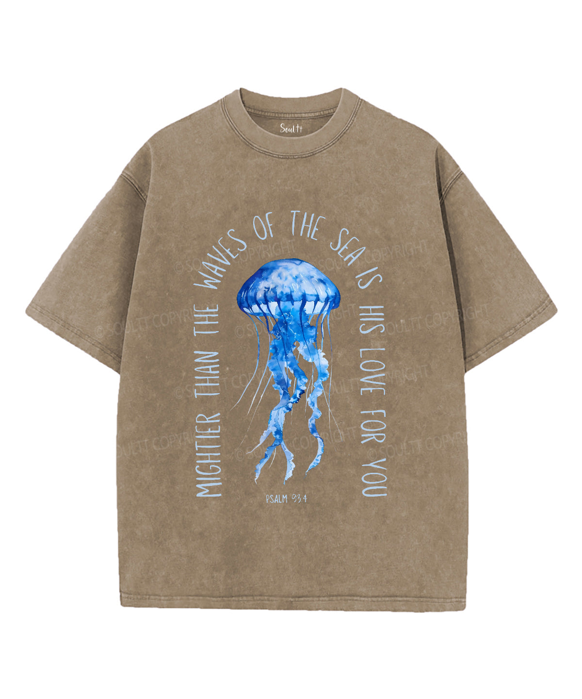 Mightier Than The Waves Unisex Washed Christian T-shirt Hoodie, Sweatshirt | CiraTrend.com (Image 5)